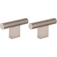 Wickes T-Bar Satin Nickel Cabinet Knob - 60mm - Pack of 2