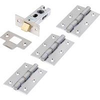 Wickes Heavy Duty Hinge & Latch Pack - Polished Chrome
