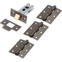 Wickes Heavy Duty Hinge & Latch Pack - Black Nickel