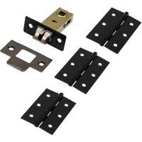 Wickes Light Duty Hinge & Latch Pack - Black
