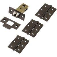 Wickes Light Duty Hinge & Latch Pack - Black Nickel