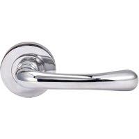 Vienna Polished Chrome Round Rose Door Handle - 1 Pair