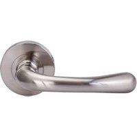 Vienna Satin Nickel Round Rose Door Handle - 1 Pair