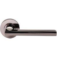 Milan Black Nickel Round Rose Door Handle - 1 Pair