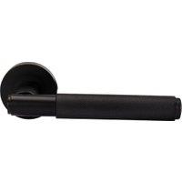 London Black Round Rose Door Handle - 1 Pair