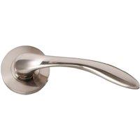 Venice Satin Nickel Round Rose Door Handle - 1 Pair