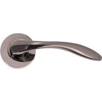 Venice Black Nickel Round Rose Door Handle - 1 Pair