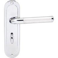 Madrid Polished Chrome & Satin Nickel Bathroom Door Handle - 1 Pair