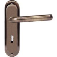 Madrid Antique Brass Lock Door Handle - 1 Pair