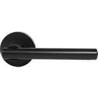 Berlin Matt Black Round Rose Door Handle - 1 Pair