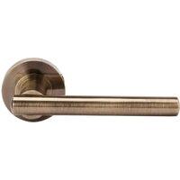 Berlin Antique Brass Round Rose Door Handle - 1 Pair