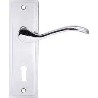 Lisbon Polished Chrome Lock Door Handle - 1 Pair
