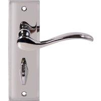 Lisbon Polished Chrome Bathroom Door Handle - 1 Pair