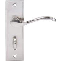 Lisbon Satin Nickel Bathroom Door Handle - 1 Pair
