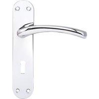 Oslo Polished Chrome Lock Door Handle - 1 Pair