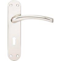 Oslo Satin Nickel Lock Door Handle - 1 Pair
