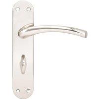 Oslo Satin Nickel Bathroom Door Handle - 1 Pair