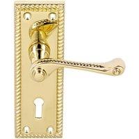 Cheshire Georgian Brass Lock Door Handle - 1 Pair