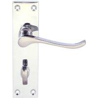 Victorian Scroll Chrome Bathroom Door Handle - 1 Pair