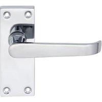 Victorian Straight Chrome Latch Door Handle - 3 Pairs