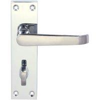 Victorian Straight Chrome Bathroom Door Handle - 1 Pair