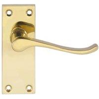 Victorian Scroll Polished Brass Latch Door Handle - 1 Pair