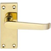 Victorian Straight Polished Brass Latch Door Handle - 1 Pair