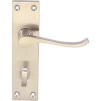 Victorian Scroll Satin Nickel Bathroom Handle - 1 Pair