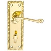 Cheshire Georgian Brass Bathroom Door Handle - 1 Pair