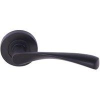 Eden Matt Black Round Rose Door Handle - 1 Pair