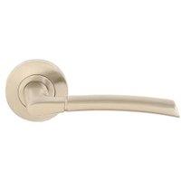 Sofia Satin Nickel Round Rose Door Handle - 1 Pair