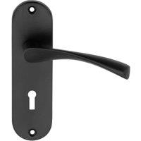 Eden Matt Black Lock Door Handle - 1 Pair