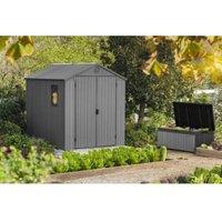 Keter Darwin Grey Double Door Outdoor Apex Garden Storage Shed - 6 x 8ft