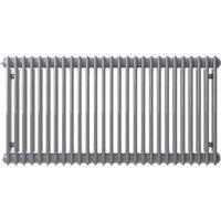 Henrad by Stelrad Grey 4 Column Concept Horizontal Designer Radiator - 600 x 1268mm