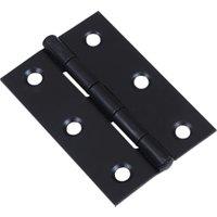 Wickes Matt Black Butt Hinge - 76mm - Pack of 2