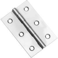 Wickes Solid Brass Polished Chrome Butt Hinge - 76mm - Pack of 2