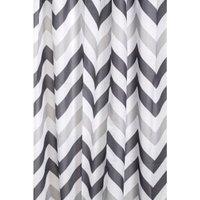 Croydex Textile Shower Curtain - Grey Chevron