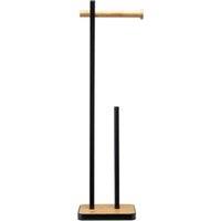 Croydex Toilet Roll Holder - Black & Bamboo