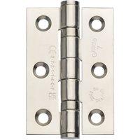 Wickes Polished Chrome Grade 7 Fire Rated Ball Bearing Hinge - 76mm - Pack of 3