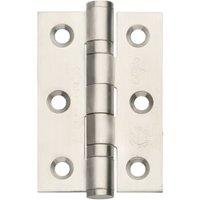 Wickes Satin Steel Grade 7 Fire Rated Ball Bearing Hinge - 76mm - Pack of 3