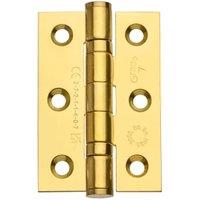Wickes Polished Brass Grade 7 Fire Rated Ball Bearing Hinge - 76mm - Pack of 3