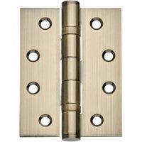 Wickes Antique Brass Ball Bearing Hinge - 102mm - Pack of 3