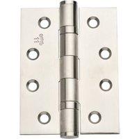 Wickes Satin Steel Grade 11 Fire Rated Ball Bearing Hinge - 102mm - Pack of 3