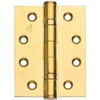 Wickes Polished Brass Grade 11 Fire Rated Ball Bearing Hinge - 102mm - Pack of 3