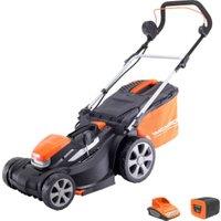 Yard Force Cordless Lawn Mower with Battery & Quick Charger - 34cm