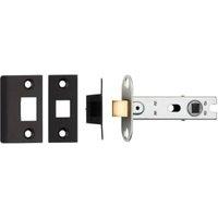 Carlisle Matt Black Bolt Through Square Tubular Mortice Latch - 76mm