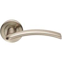 Serozzetta Trenta Satin Nickel Round Rose Door Handle - 1 Pair