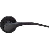 Serozzetta Olivier Matt Black Round Rose Door Handle - 1 Pair