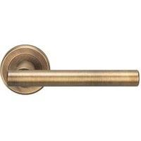Serozzetta Philadelphia Antique Brass Round Rose Door Handle - 1 Pair