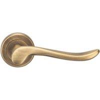 Serozzetta Verdun Antique Brass Round Rose Door Handle - 1 Pair